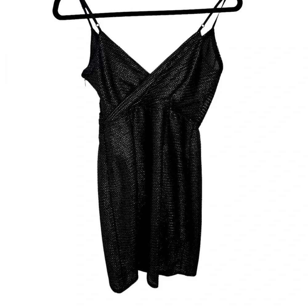 Silence and noise black metallic stardust mini dress size XS like new condition - Picture 3 of 4